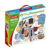 Load image into Gallery viewer, Quercetti - Play Montessori Works Magnetic - Educational Puzzle Set with 2 Backgrounds and 12 Magnet Pieces, Teach Kids about the World of Work, for Ages 3 - 6 Years
