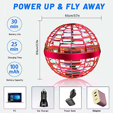 Load image into Gallery viewer, Flying Orb,Upgraded Rechargeable Nebula Orb Toy,Built-in Magic RGB Lights Spinner 360 Rotating Globe for Kids Teens Adults Outdoor Indoor Flying Ball Toys (Red) Flying Boomerang Balls Hover UFO Drone
