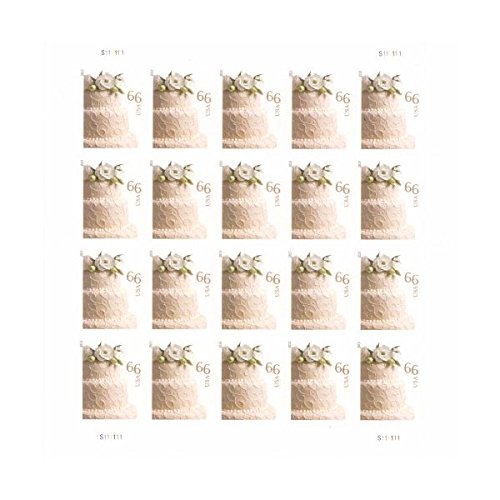 Wedding Cake Sheet of 20 x 66 cent U.S. Postage Stamps