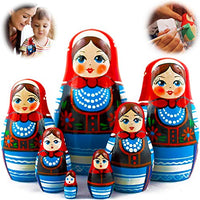 Matryoshka Polish National Dress Babushka Russian Nesting Wooden Stacking Doll 7 Pcs