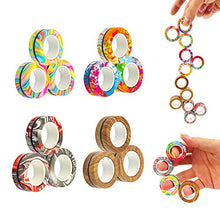 Load image into Gallery viewer, MBOUTrising 12Pcs Magnetic Ring Fidget Toys Pack, Stress Relief Fidget Spinner Toys for Training Relieves Reducer Autism Anxiety, Camouflage Fingers Fidget, Magic Balls, Anti-Stress Ring Balls
