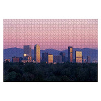 Wooden Puzzle 1000 Pieces Denver Skyline at Sunrise Skylines and Pictures Jigsaw Puzzles for Children or Adults Educational Toys Decompression Game