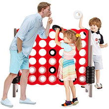 Load image into Gallery viewer, Costzon Giant 4-in-A-Row, Jumbo 4-to-Score Giant Games for Kid Adult, Indoor Outdoor Party Family Connect Plastic Game, 4 Feet Wide 3.5 Feet Tall w/42 Jumbo Rings &amp; Quick-Release Slider (Red &amp; Gray)
