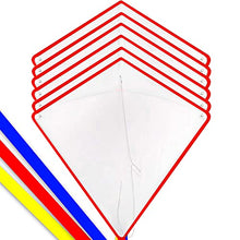 Load image into Gallery viewer, HENGDA KITE DIY Blank Painting Kite for Kids &amp; Adults, Kite Making Kit Bulk, Decorating Coloring Kite Party Pack-Single Line-Come with Handles and Strings-White Diamond Kites(6 Pack)
