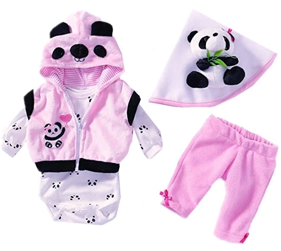 NPKPINK Reborn Dolls Girls Clothes for 20-23 inch Reborn Baby Dolls Panda Outfits 7pcs Set