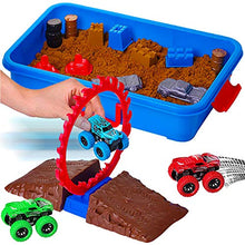 Load image into Gallery viewer, Monster Truck Sand Play Set Sensory Kit, Creativity for Kids Sensory Bins with Lid, 2 Lbs of Sand, Jumps, Crushed Cars &amp; Trucks, Indoor Sensory Bin for 3-4, 5 Year Old, Toddlers Sand Table
