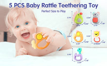 Load image into Gallery viewer, Baby Toys 0-6 Months, 5 PCS Baby Rattles &amp; Teething Newborn Toys for Babies 0-6-12 Months Baby Toys 6 to 12 Months 6 Month Old Baby Toys 0-3-6-12-18 Months Baby Teething Toys Baby Boy Girl Gifts
