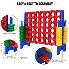 Load image into Gallery viewer, Safeplus Giant 4 in A Row Classic Game Set, 47 Jumbo 4-to-Score Toy Set,Fun Indoor &amp; Outdoor Connect Four Games for Kids Adults Family Party
