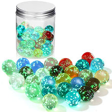 Load image into Gallery viewer, Wusteg 40 Pieces Luminous Doted Style Glass Marbles Glowing in The Dark Colorful Glass Marbles Glowing Marbles with Barrel for Kids Marble Game Fish Tank Decorations Home Decoration (10 Colors)
