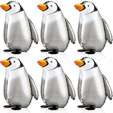 Load image into Gallery viewer, 6 Pieces Walking Penguin Balloons Penguin Foil Balloons Pet Air Walkers Walking Animal Balloons Helium Balloons for Baby Shower Birthday Party Decoration Supplies
