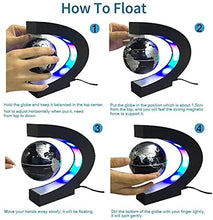 Load image into Gallery viewer, HARTI C Shape Magnetic Levitation Globe, Floating Globe with LED Lights, World Map Electronic Antigravity Lamp Novelty Ball Light Home Decor Christmas Gadget Gifts for Kids Adults,Blue,Color Light
