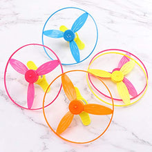 Load image into Gallery viewer, BESPORTBLE Flying Disc with Launcher, 10Pcs Sky Spin Flying Aerial Disc Launcher and 30 Pull String Flying Saucers - Flying UFO Toys Early Childhood Development 5 Years and Up
