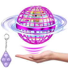 Load image into Gallery viewer, Flying Ball Toys, Flying Orb Hover Ball, 360 Rotating Soaring Orb Toy,Nebula Soaring Orb Toy, Magic Led Lights Floating Fly Space Ball (Purple)
