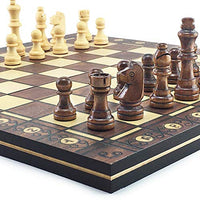 Chess Sets for Adults with Storage Super Magnetic Wooden Chess Backgammon Checkers 3 in 1 Chess Game Ancient Chess Travel Chess Set (Color : 24 x 24cm)