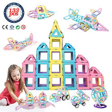 Load image into Gallery viewer, HLAOLA Magnetic Blocks 133PCS Upgrade Magnetic Building Blocks Magnetic Tiles Educational Toys Tiles Set for Kids Magnet Stacking Toys for Kids Children Age 3 4 5 6 7 Year Old (3D Macaron Colors)
