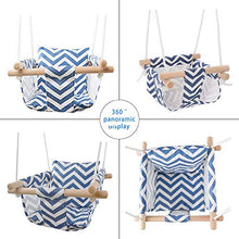 Load image into Gallery viewer, Indoor Baby Swing, Canvas Swing Chair Hanging, with Soft Backrest, Toddler Nursery Decor Universal Birthday Gift, (Blue/White),Orange
