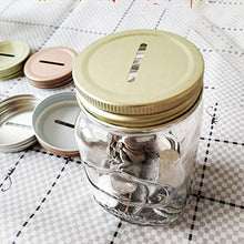 Load image into Gallery viewer, Freebily 8pcs Coin Slot Bank Lid Inserts Polished Rust Resistant Stainless Steel Metal Mason Jar Canning Jars Lids Gold One Size
