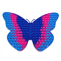 Jumbo Pop Fidgets 45cm 17.7in Giant Big Size Butterfly Popper Fidget Toys for Girls, Kids Birthday Party Classroom, Autism Sensory Toy Relieves Anxiety (#7 Pink Blue)