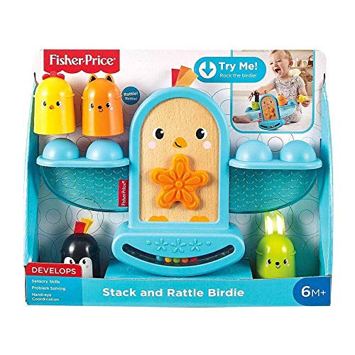 Fisher-Price Stack and Rattle Birdie, Baby Rattle and Stacking Toy