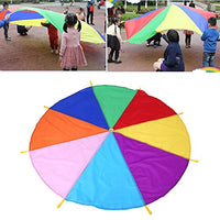 capus Funny Parachute for Kids with 8 Sturdy Handles, Outdoor Games for Kids Gymnastics Cooperative Games,Kids Birthday Gifts,12 Foot