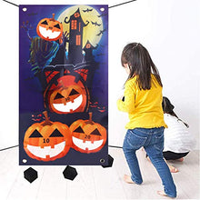 Load image into Gallery viewer, Blovec Halloween Pumpkin Ghost Castle Toss Games Banner with 4 Bean Bags for Kids, Adults, Family Party Favors, Indoor and Outdoor Halloween Decorations

