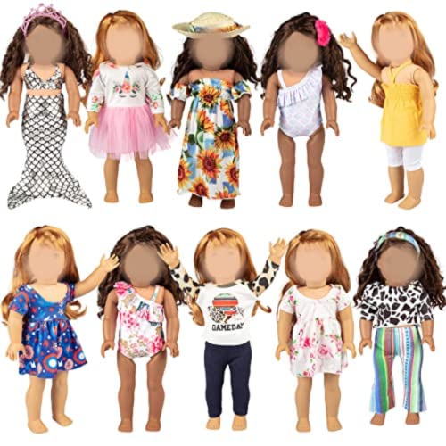 Handmade Doll Clothes (10 Different Outfits) for American 18