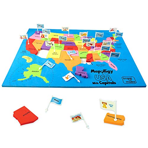 Imagimake: Mapology USA with Capitals- Learn USA States Along with Their Capitals and Fun Facts- Fun Jigsaw Puzzle- Educational Toy for Kids Above 5 Years