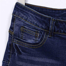 Load image into Gallery viewer, Forthery Women&#39;s Juniors Stretch Denim Shorts Fashion Ripped Hole Button Mini Jeans Pants(Navy,S)
