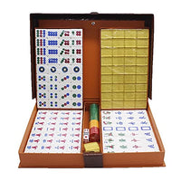 XIAOQIU Mahjong Sets Chinese Mahjong Game Set with Carrying Travel Case - 146 Tiles and 3 Dice - for Chinese Style Gameplay Only Mah Jongg Set