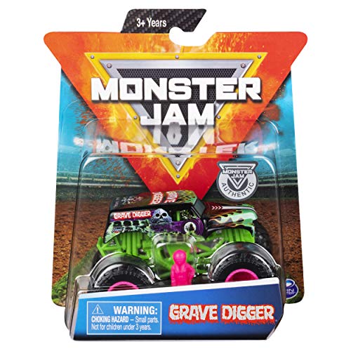 Monster Jam, Official Grave Digger Monster Truck, Die-Cast Vehicle, Danger Divas Series, 1:64 Scale
