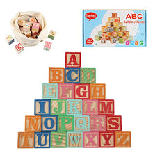 Load image into Gallery viewer, Joqutoys ABC Wooden Building Blocks for Toddlers 1-3 Large, 26 PCS Alphabet &amp; Number Stacking Blocks, Educational Learning Toys for Boys Girls Kids Gifts 1.65&#39;&#39;
