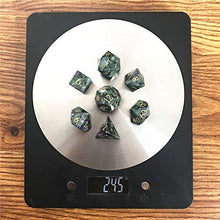 Load image into Gallery viewer, Truewon RPG Stone Dice Set, Handmade Dices for DND ,Made by Natural Gemstones. (Ruby in Zoisite)
