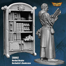 Load image into Gallery viewer, Herbal Healer with Bookcase Figure Kit 28mm Heroic Scale Miniature Unpainted First Legion
