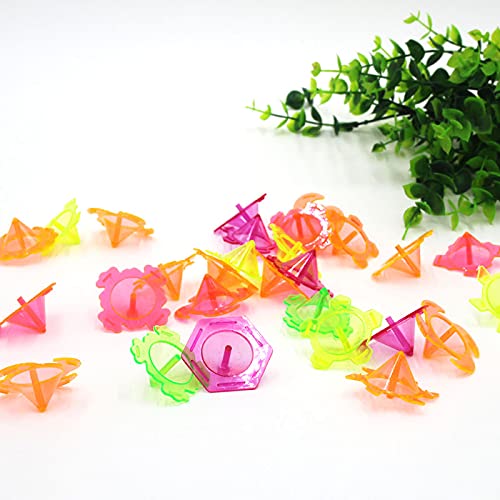 Mixed Color Mixed Shape Plastic Spin Top, Classic Spinning Top, Peg Top, Plastic Gyro, Gyroscope