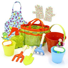 Load image into Gallery viewer, Homegician Kids Gardening Tools Set - 12 PCS Toddler Gardening Set Include Tote Bag,Rake, Fork, Gloves,Shovels,Apron,Plant Tags,Plant Pots,Watering Bucket,Sprayer - Outdoor Toys Gift for Age 3-8
