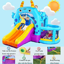 Load image into Gallery viewer, Whubefy 146&quot; x 126&quot; Inflatable Bounce House for Kids, Giant Jumping Bouncer Castle with Blower, Jumper Bouncy House with Slide, Ball Pit, Large Fun Bouncing Area
