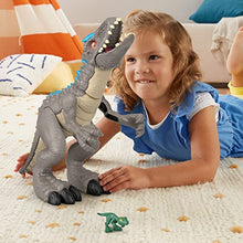 Load image into Gallery viewer, Fisher-Price Imaginext Jurassic World Indominus Rex Dinosaur Toy with Thrashing Action and Raptor Dinosaur for Preschool Pretend Play
