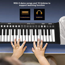 Load image into Gallery viewer, Hand Roll Piano Keyboard Horn, Foldable Silicone Material Hand Rolling Up Piano for Kids and Adults for Beginners(silver)
