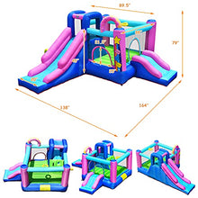 Load image into Gallery viewer, BOUNTECH Inflatable Bounce House, 5 in 1 Kids Jumper Bouncer with Slides, Jumping Area, Climbing Wall, Basketball Rim, Bouncy House for Kids, Including Carry Bag, Stakes, Repair (Without Air Blower)
