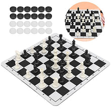 Load image into Gallery viewer, FECAMOS Portable Travel Games Intelligent Toy, Light in Weight 2 in 1 Chess Draughts Set Strong and Durable for Classroom for Children
