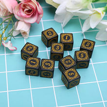 Load image into Gallery viewer, Kamonda 10pieces D6 Polyhedral Dice Square Edged Numbers 6 Sided Dices Beads Table Board Polyhedral Dices Yellow
