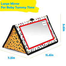 Load image into Gallery viewer, Epessa Floor Mirror Toy for Baby Tummy Time, Montessori Sensory Toys Black and White High Contrast for Car Seat Stroller Toys Gifts for Toddlers
