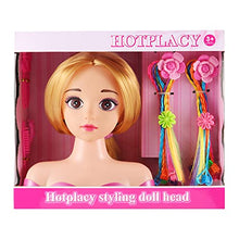Load image into Gallery viewer, HOTPLACY Hair Styling Doll Head Colorful Hair Braid Extensions Attachments with Clip Beauty Hair Clips Hair Ties Styling Brush Accessories Playset for Girls
