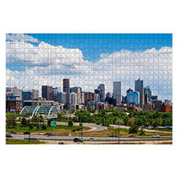Wooden Puzzle 1000 Pieces Downtown Denver Colorado Skylines and Pictures Jigsaw Puzzles for Children or Adults Educational Toys Decompression Game