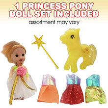 Load image into Gallery viewer, ArtCreativity Princess Pony Doll Play Set for Girls, Cute Playset with Doll, Horse, 4 Dresses, and Magic Wand, Durable Princess Pretend Play Toys, Best Holiday and Birthday Gift for Girls
