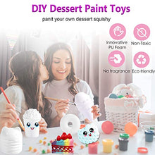 Load image into Gallery viewer, 7Pcs Arts and Crafts for Girls, DIY Dessert Paint Your Own Squishies Kit! Gifts for Craft Lovers Kids Top Christmas Toys. Jumbo Slow Rise Squishies Stress Relief for Adult, with Decorating Stickers
