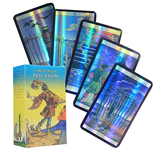 RRQG Tarot of The New Vision Party Entertainment New Vision Holographic Tarot Cards Deck Family Playing Tarot Cards Board Game Divination Oracle Card