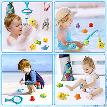 Load image into Gallery viewer, Bath Toys Fishing Game - Wind up Swimming Whales Bathtub Pool Water Table Toys with Fishing Pole Shark Net Floating Squirt Water Toys Gifts for Kids Boys Girls Toddlers Age 3 4 5 6 7 8+

