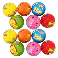 BESPORTBLE 12pcs 63mm Cartoon Ball Toy Soft PU Ball Funny Relaxing Toys Slowly Rebounce Balls for Kid Adult (Random Color and Style)