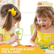 Load image into Gallery viewer, Wooden Pattern Block Puzzle Set &amp; Math Flash Cards Set Bundle for Kids - Educational Learning Kindergarten Homeschool Suppliers - Games Activities for Toddlers Boys Girls
